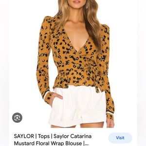 Sailor printed wrap blouse - small